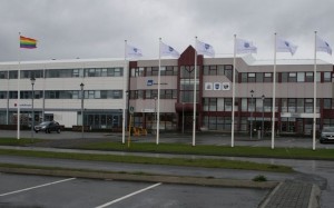 Rainbow Flag infront of Akranes City Offices. Source: Visir.is