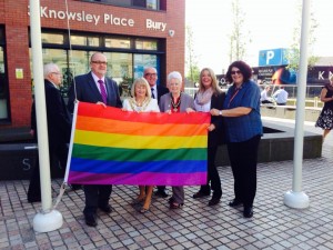 Rainbow Flag in Bury IDAHOT 2014, Source: LGB Foundation